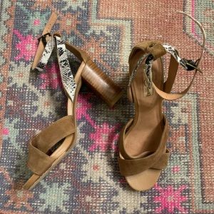 Halogen snake and suede heels